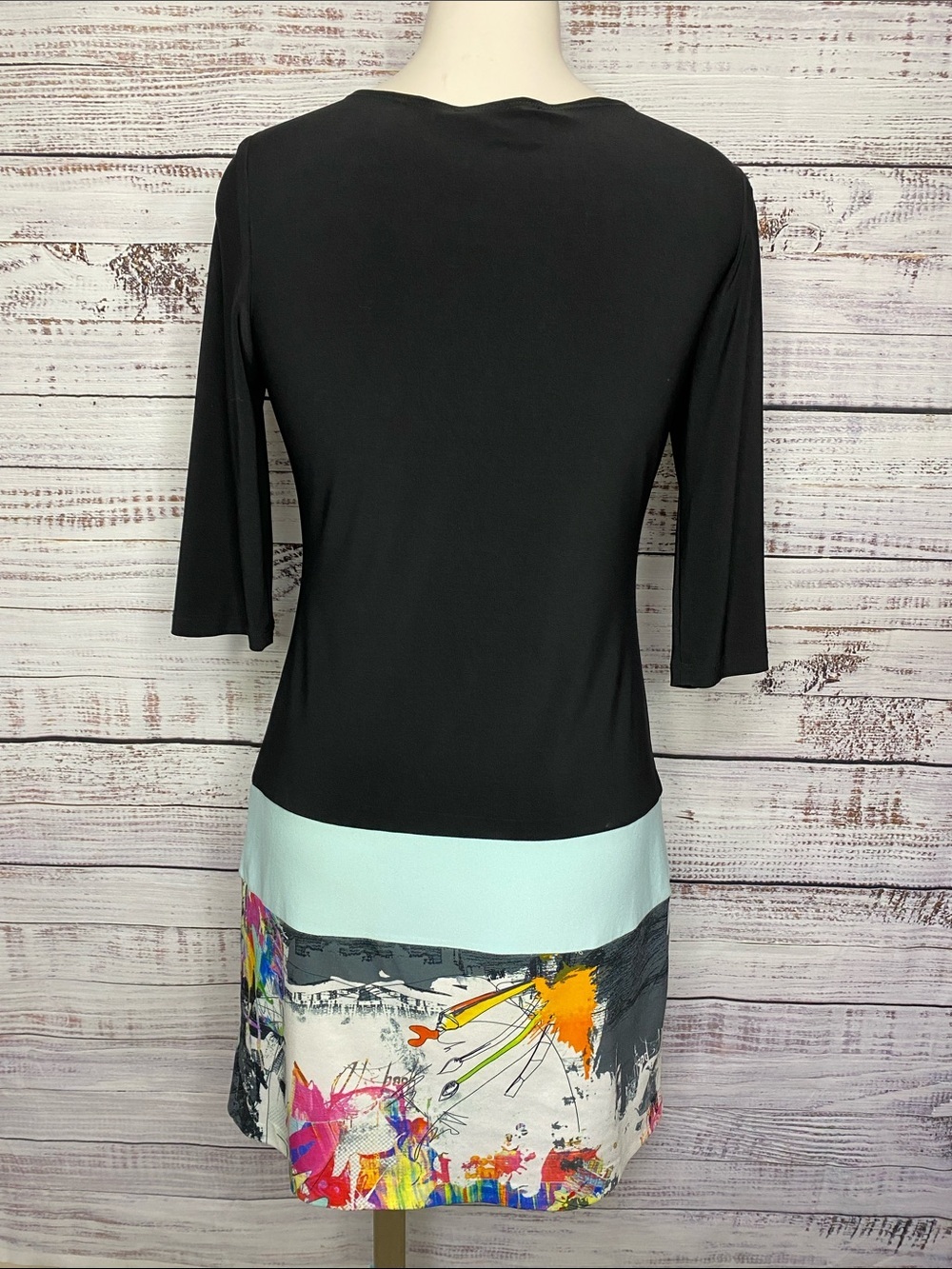 Joseph Ribkoff color block art deco dress - Picture 6 of 7